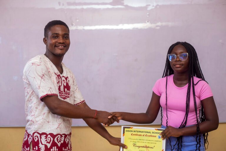 Learner receiving a certificate