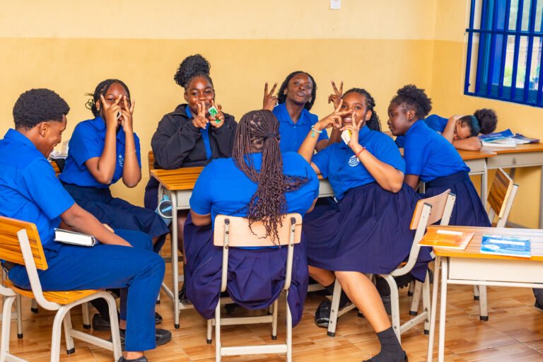 Secondary learners in a group discussion in class